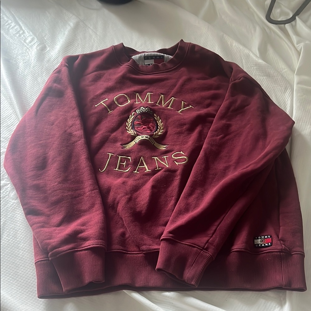 Tommy Hilfiger Red Crewneck Sweater Tommy Jeans 90s Capsule